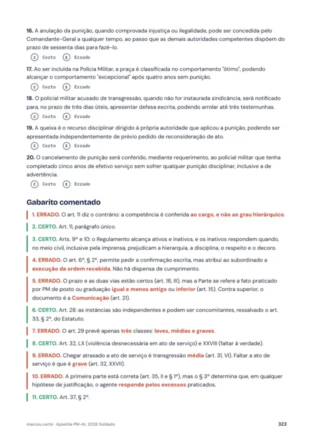 Gabarito comentado